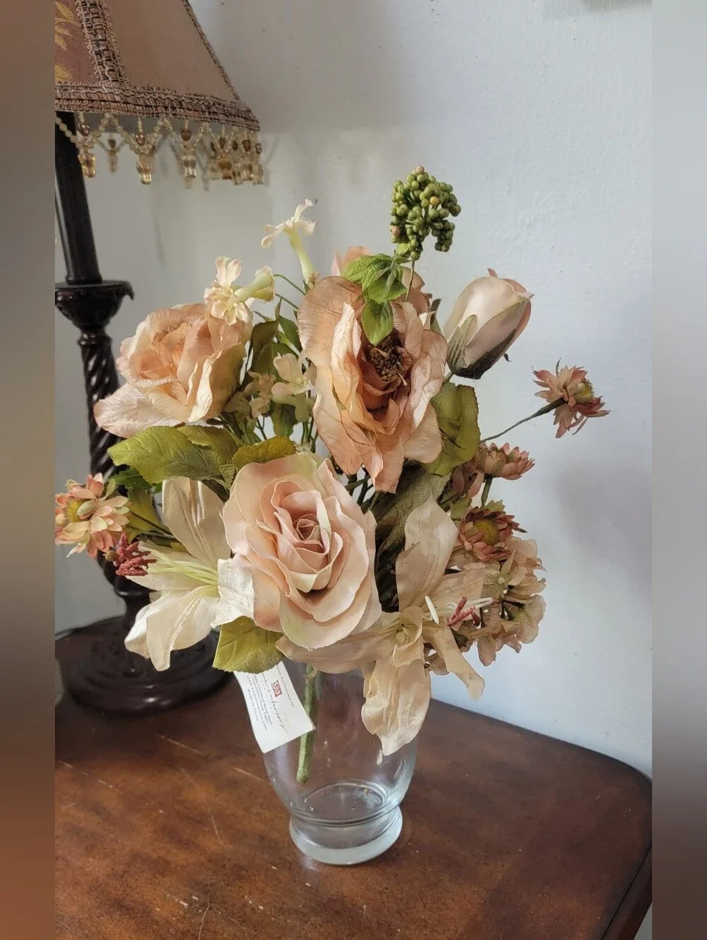 Silk Floral Bouquet in Blush and Cream - Home Accents